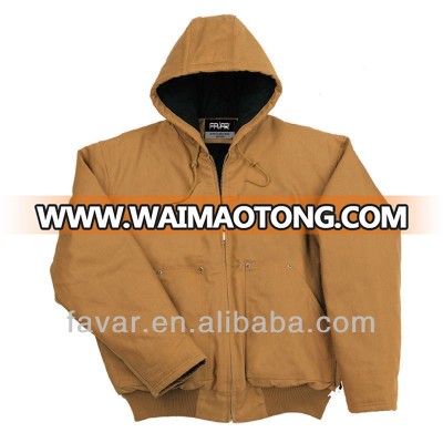 canvas duck shell quilted to flame retardant twill lining workwear jacket