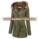 Woman Wears Fur Chinese Army Green Black Best High End Russian Winter Parka Coat Jacket for Women